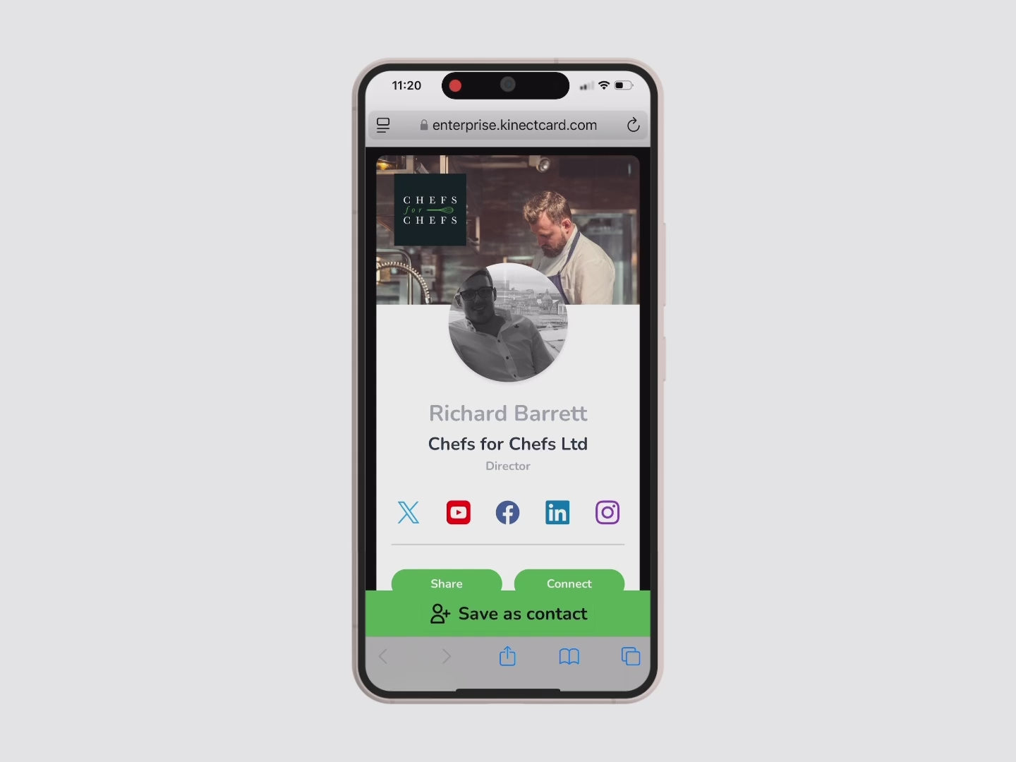 Load video: Digital Business Card Chefs for Chefs